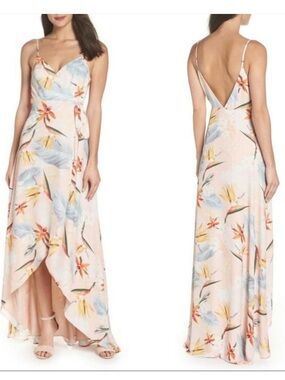 Show Me Your Mumu Pink Floral Wrap Maxi Dress